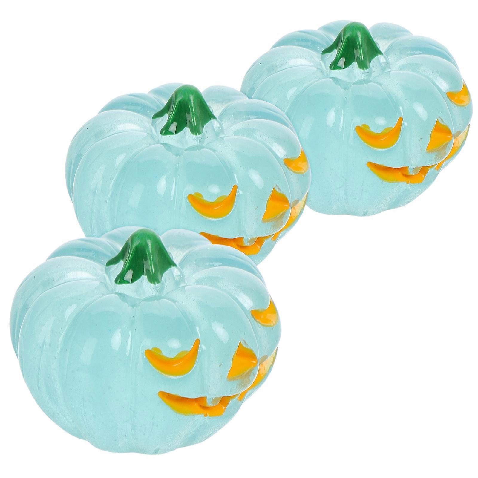 Plastic Halloween Pumpkins for Decorating Glow in The Dark 3Pcs Set