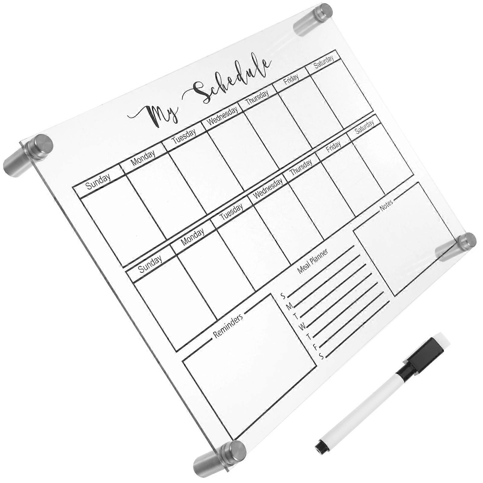 Small Dry Erase Board Desktop Whiteboard for Planning 2Sets Clear Acrylic