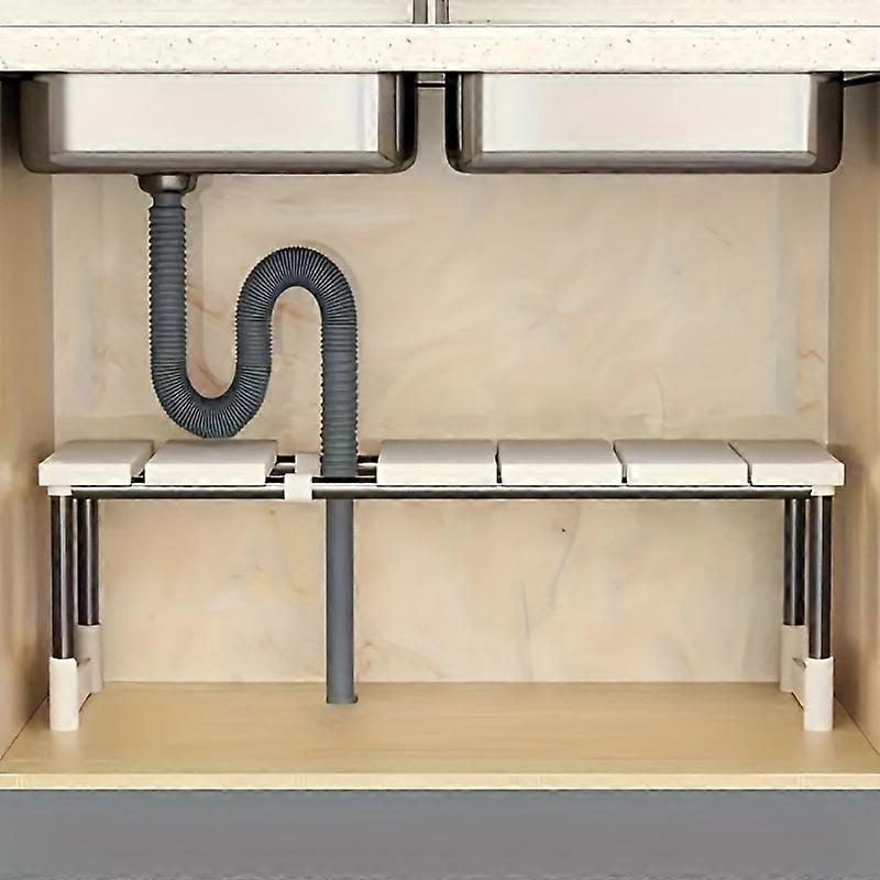 Smart Under-Sink Rack! Adjustable 1/2-Tier Shelf. Sturdy Non-Hollow Design. Maximize Cabinet Space Instantly