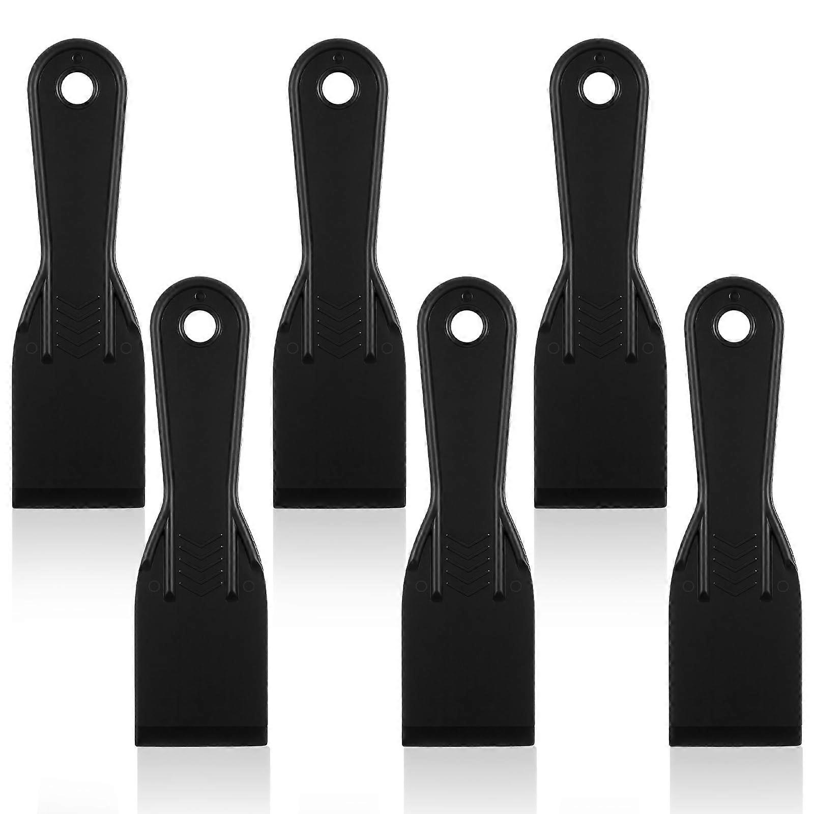 6 Pcs Plastic Putty Knife Set with Flexible Beveled Edge for Wall  and Drywall Scraping