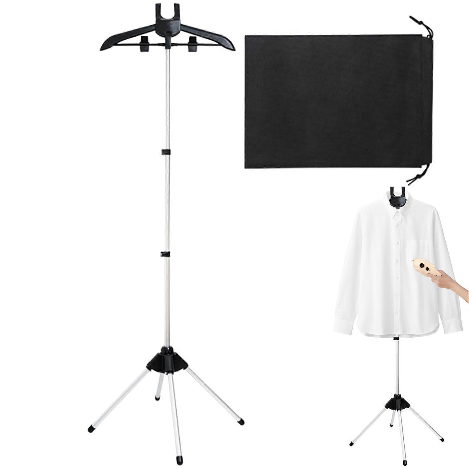 Adjustable Height Garment Steamer Stand with Rotating Arm and Stable Base for Coats and Dresses