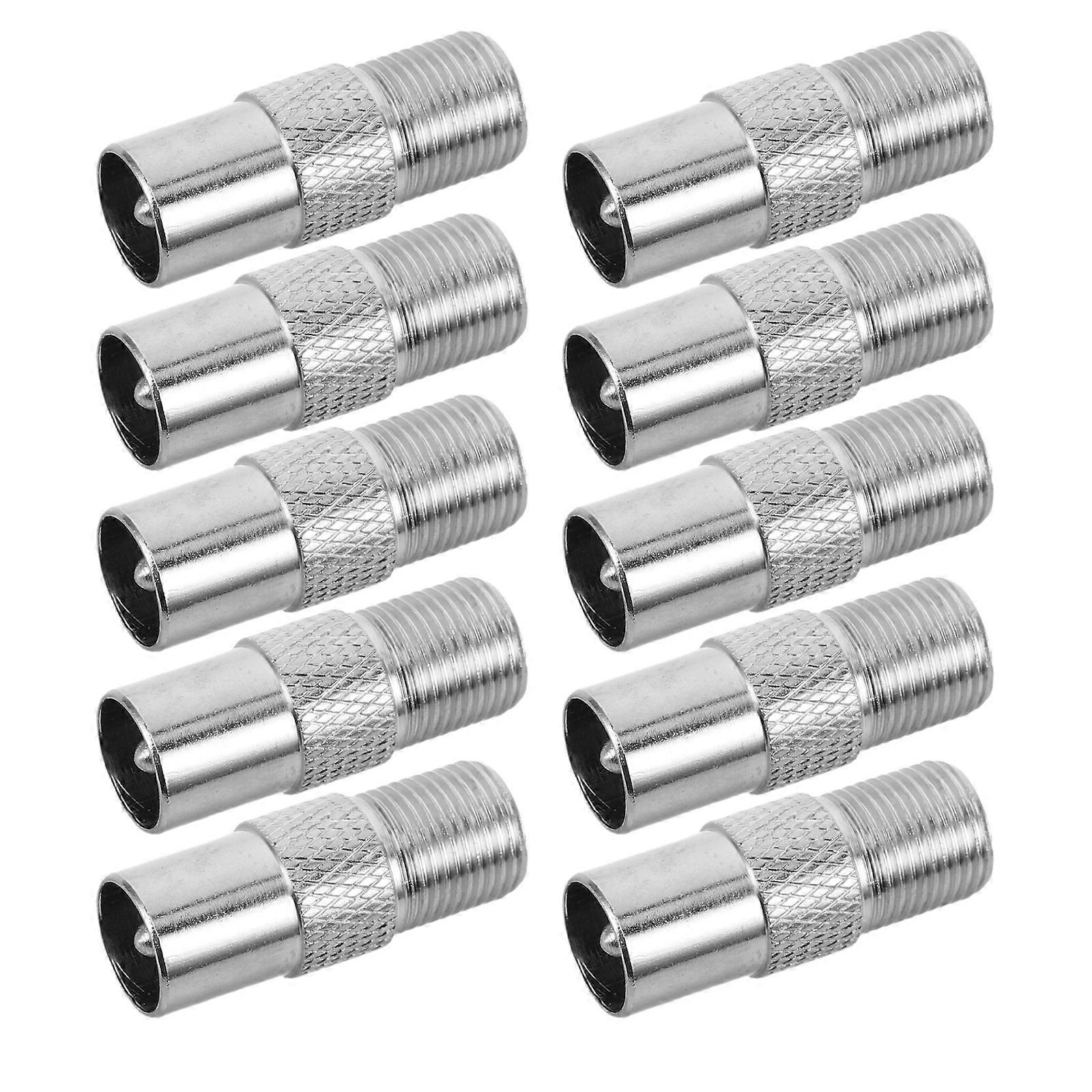Silver Coax Adapter F Connector for Connecting 10Pcs Durable Material