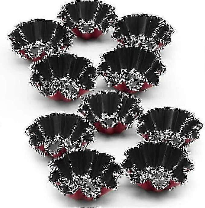 10 pack terteformer, mini karbonstål kake muffin mold bokser