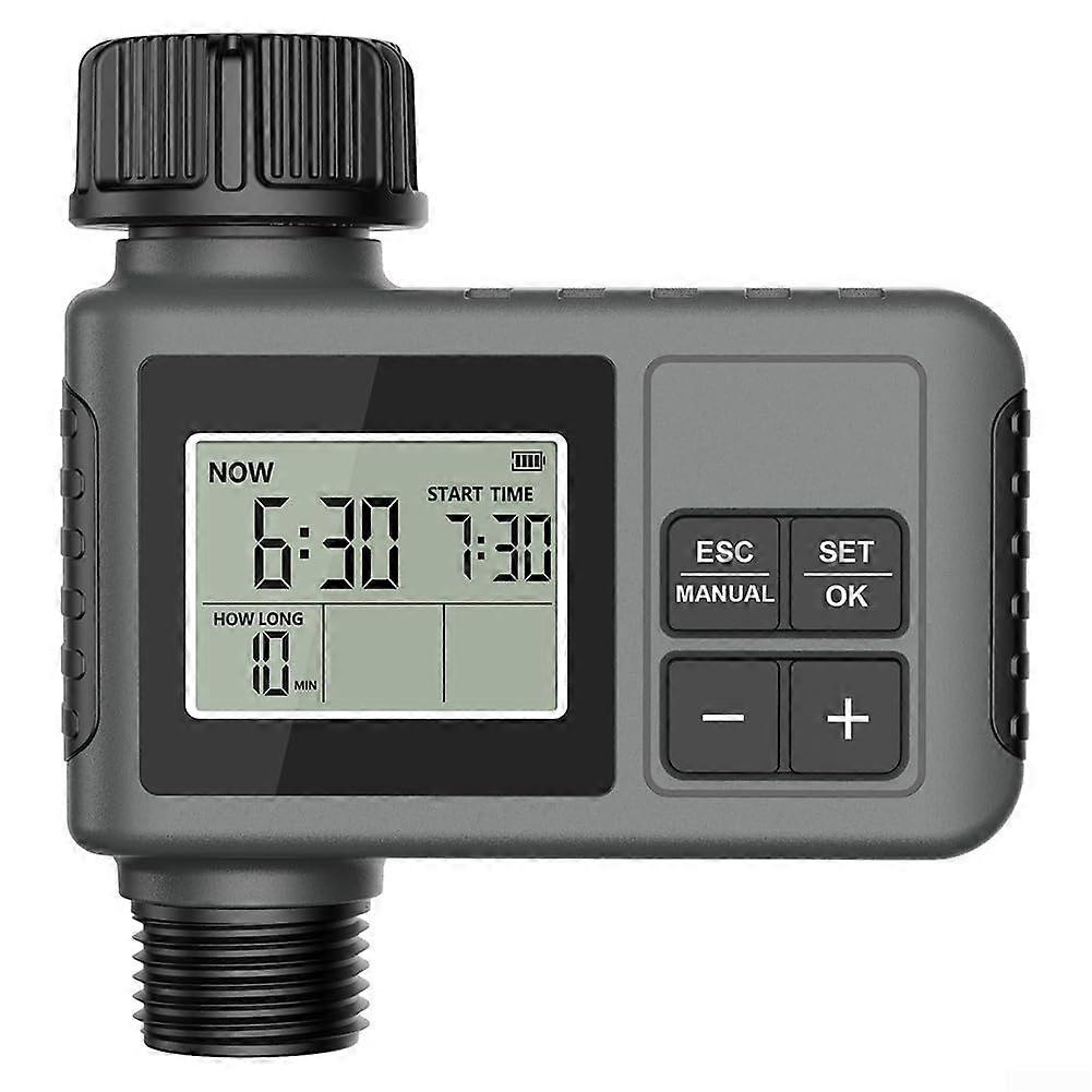 Garden Watering Timer with LCD Display, Programmable Irrigation Controller, Rain Delay and Manual Mode