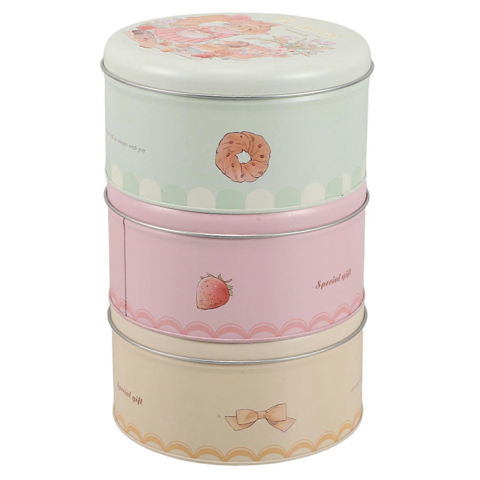 Easter Holiday Metal Cookie Boxes for Storage 3Pcs Tinplate Tins