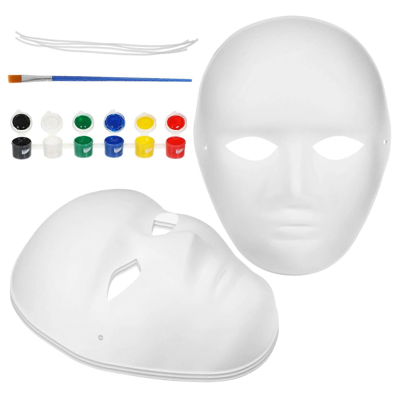 Paper Masks Pulp Mask for DIY Use 1Set Paintable Craft Material