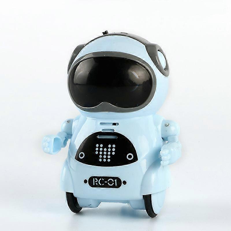 Pocket Robot Mini Robot Toys Gift Talking Interactive Dialogue Voice Recognition Record Singing Dancing Smart Robot  Blue