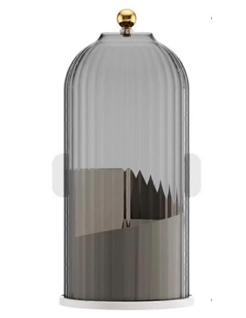 Makeup Brush Holder with Dustproof Lid, 360° Rotating Makeup Organizer, 3Compartment Storage