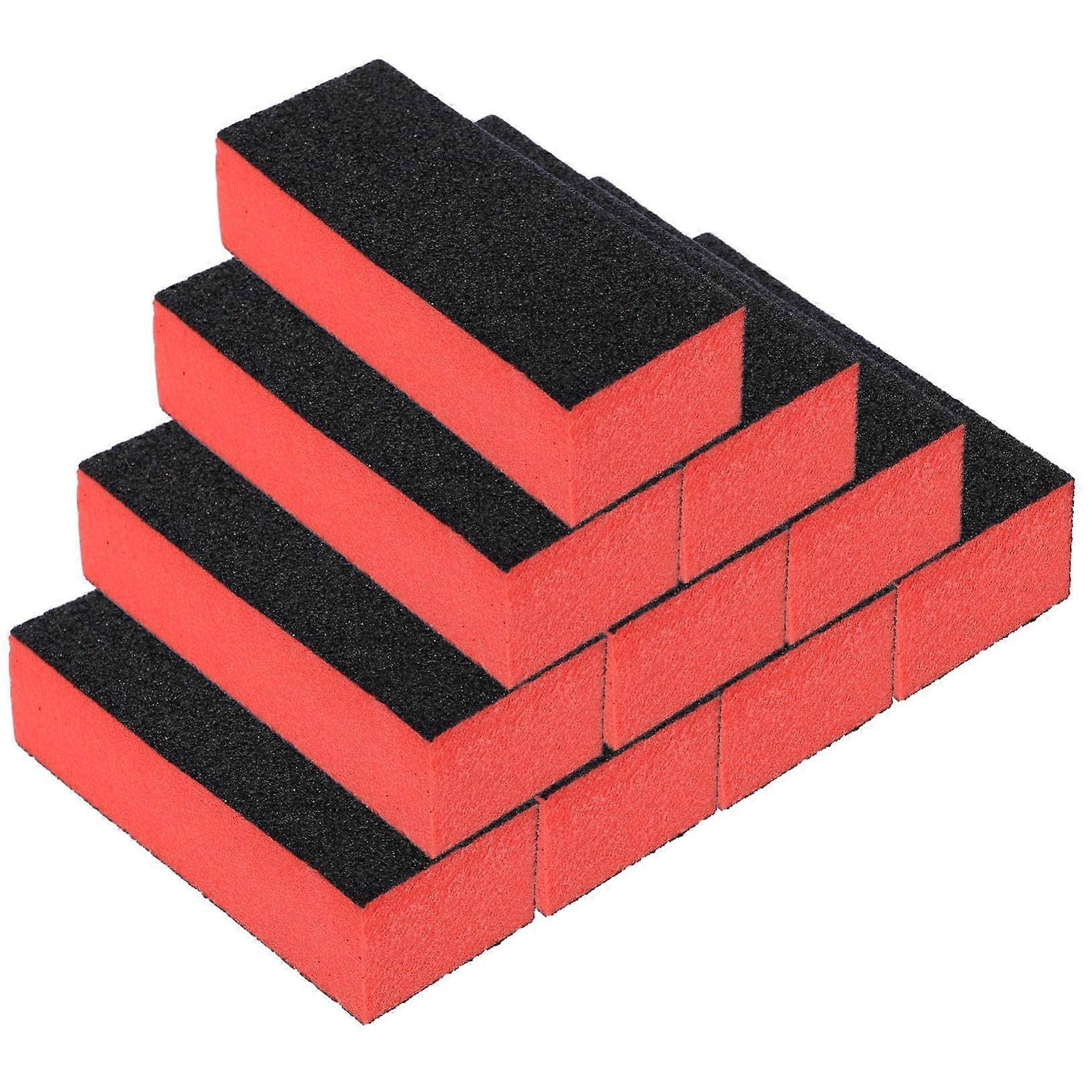 Nail Buffer Block Set 10pcs 4 Way Sponge Buffing for Manicure Pedicure Electric Tool Compatible Black