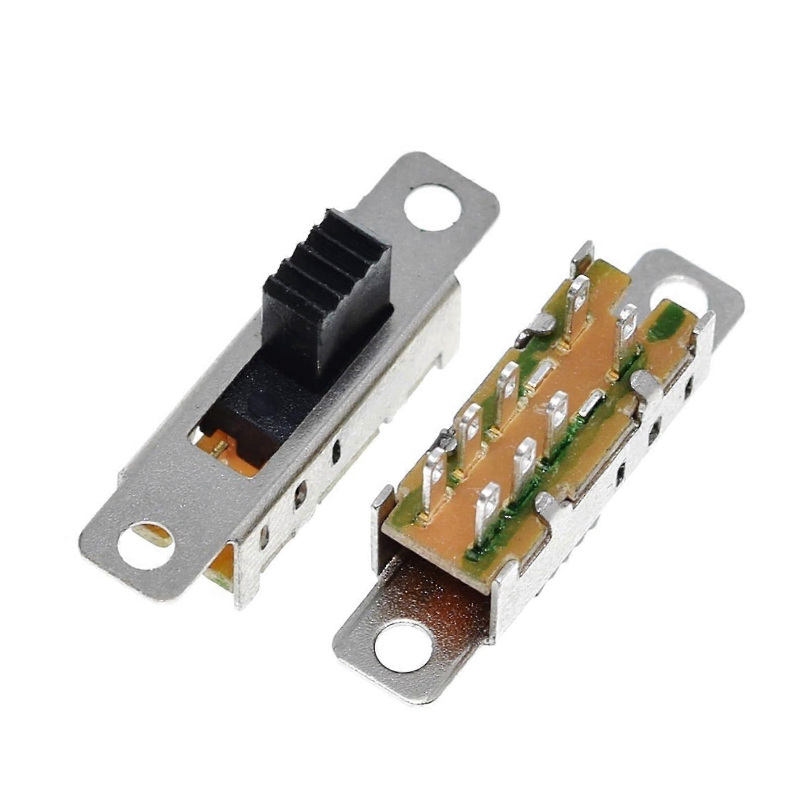 10Pcs Mini DP3T Slide Switch 8 Pin SS23E04 Dual Toggle Control 3Position 5mm Handle