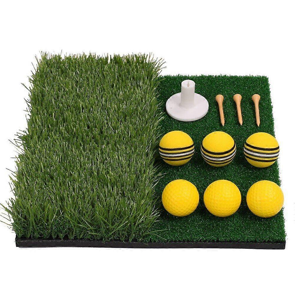 Golf Hitting Mat with Real Grass Simulation, Dual Surface Artificial Turf for Indoor Outdoor Practice