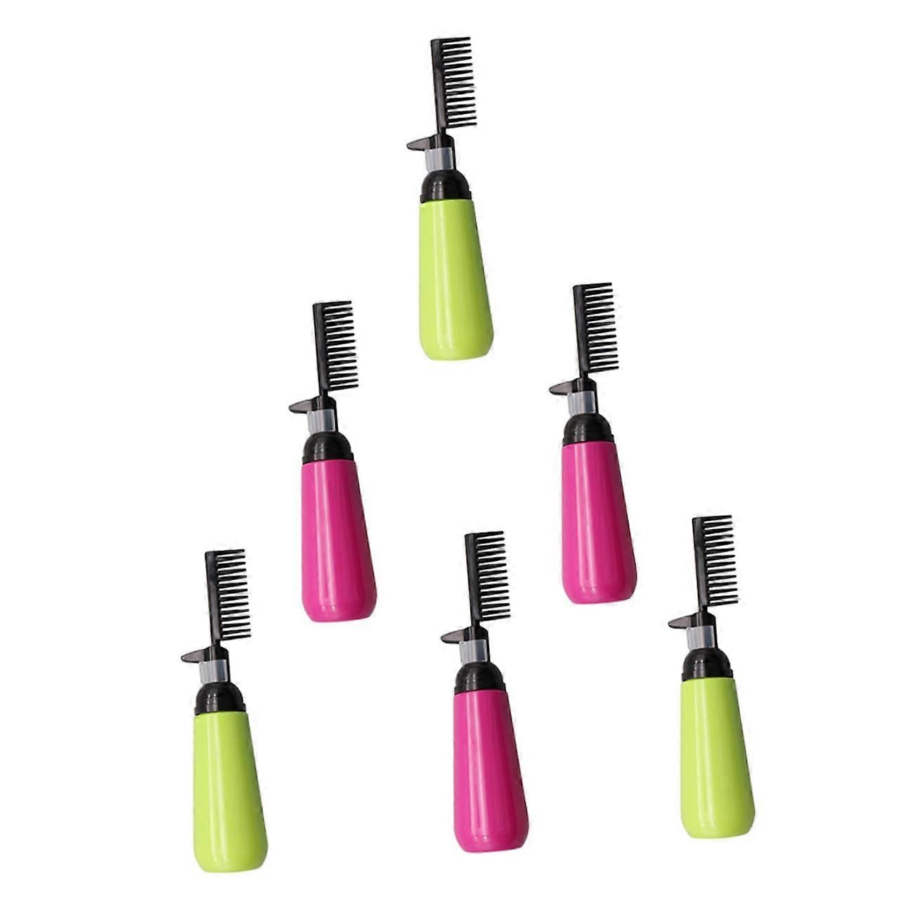 6pcs Hair Dye Applicator Bottles with Comb for Precise Root Coloring and Easy Measurement Mixing