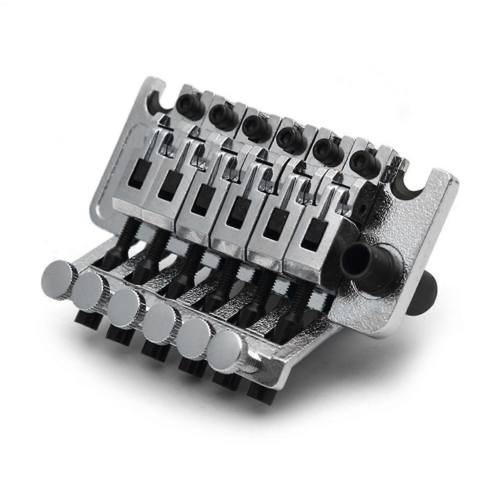 Guitar Tremolo Bridge Silver SixString TwoPoint Electric Guitar Bridge with Enhanced Tuning Stability