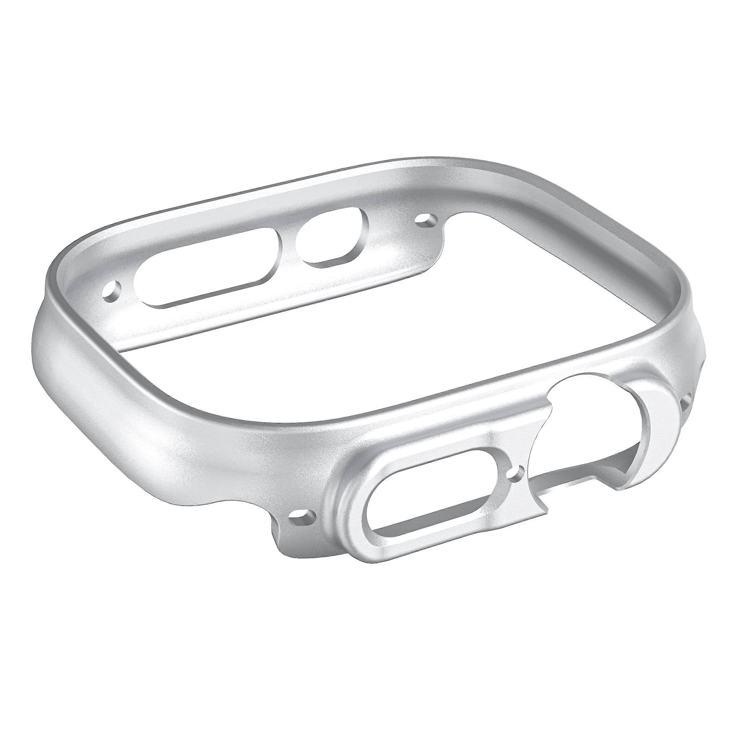 Silver Hard PC Bumper Frame Full Coverage Protective Cover for Apple Watch Ultra 49mm Case