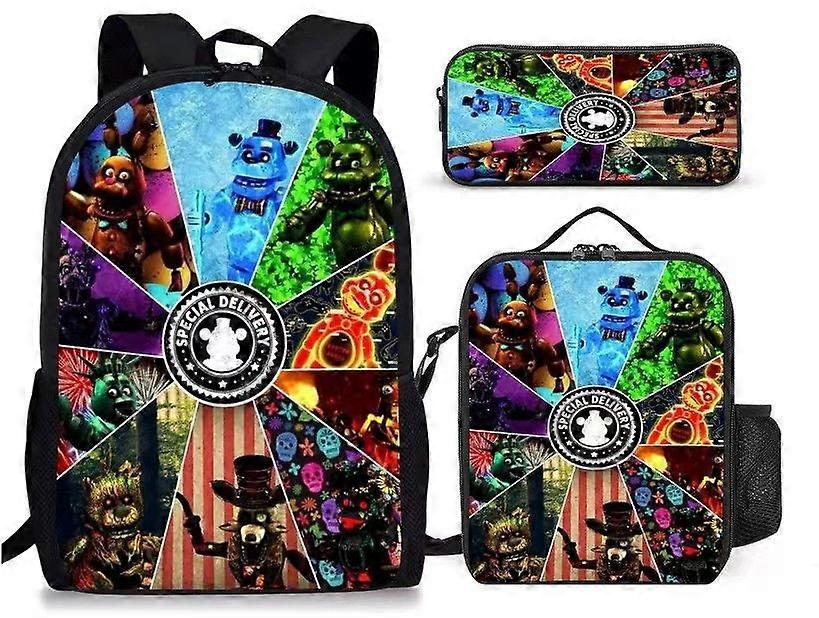 Five Nights Backpack, School Bag, Children's School Bag, Backpack, Men's Backpack, Laptop Backpack, Three-piece Backpack