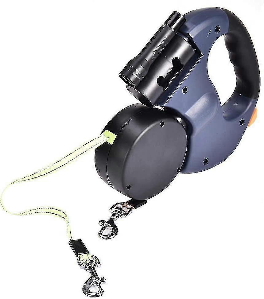 Automatic Dog Leash with Dual Retractable System and Flashlight