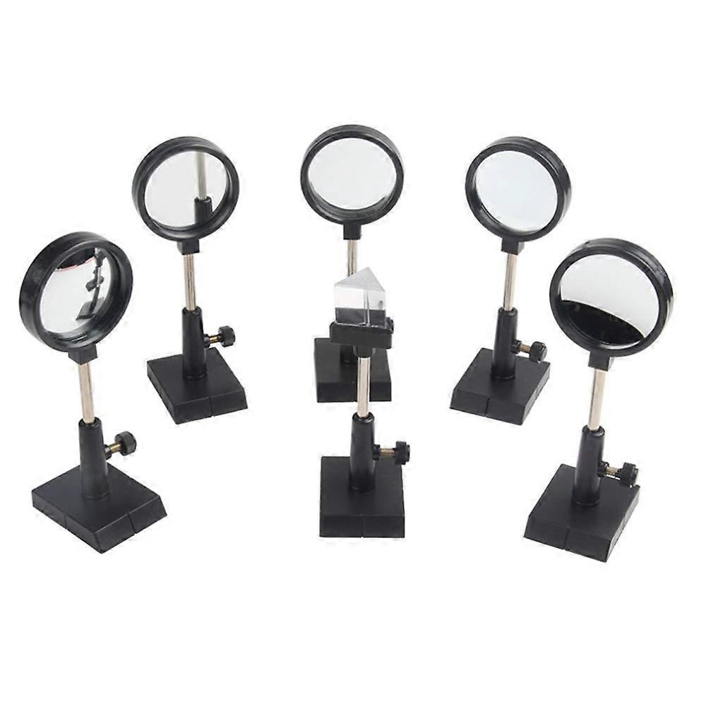 Optical Lens Kit with Convex and Concave Lenses and Triangle Prism for Physics Optics Experiments