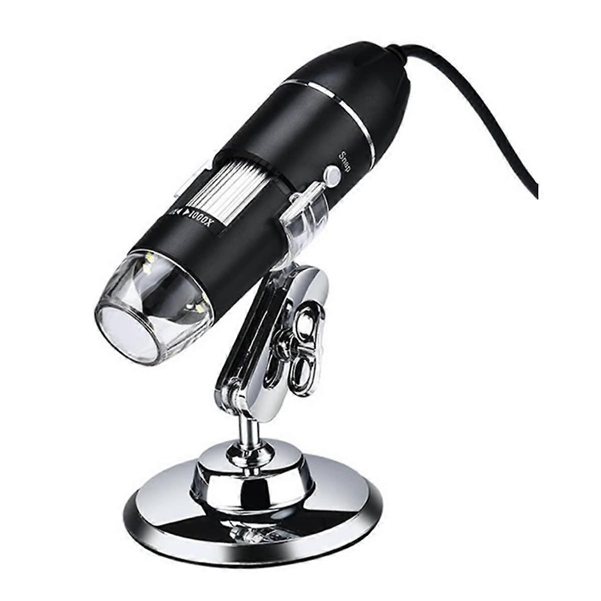 1600X HD Digital Microscope Camera with 8 LED Lights, 3in1 USB TypeC for PC and Smartphone