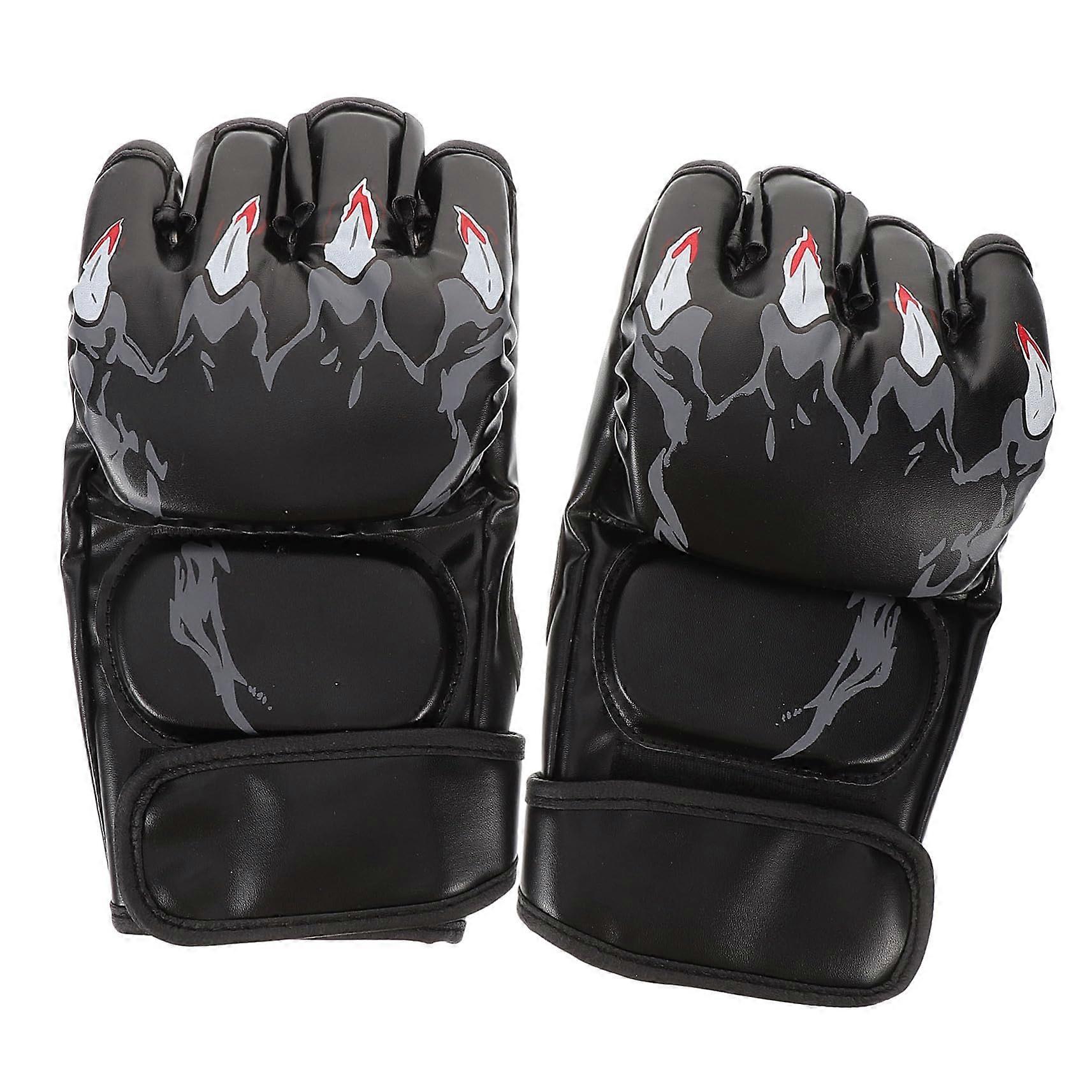 Lightweight Breathable HalfFinger Boxing Gloves with Widened Wrist Strap for Training and Kickboxing