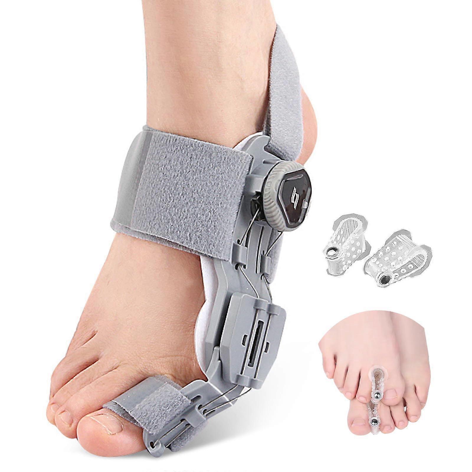 Adjustable Bunion Corrector with Silicone Toe Separator for Big Toe Alignment, Universal Fit, Gray