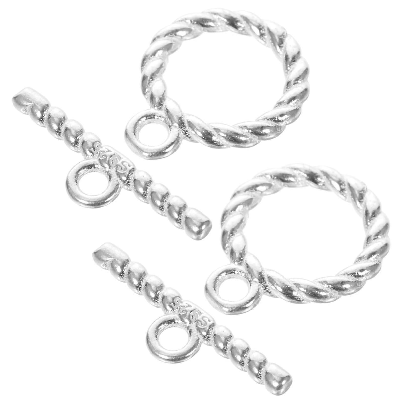 Sterling Silver Toggle Clasps for Jewelry Making Bracelets and Necklaces, 2 Sets Rust Resistant
