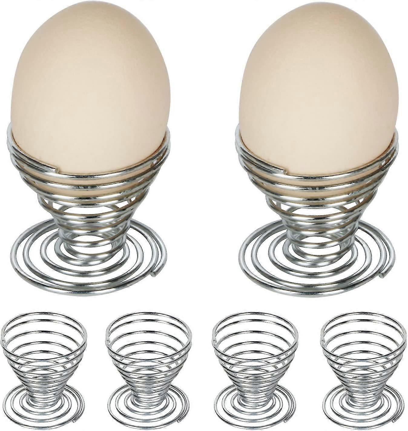 6 x Frühlingsspirale Eierbecher aus Edelstahldraht