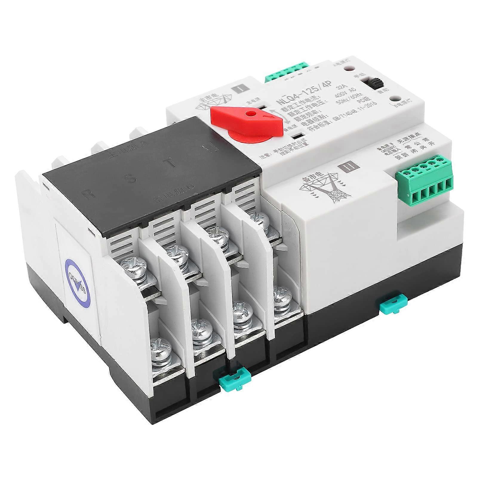Automatic Transfer Switch 4P 3 Phase 400V DIN Rail Mounted UPS, 32A Reliable Power Control