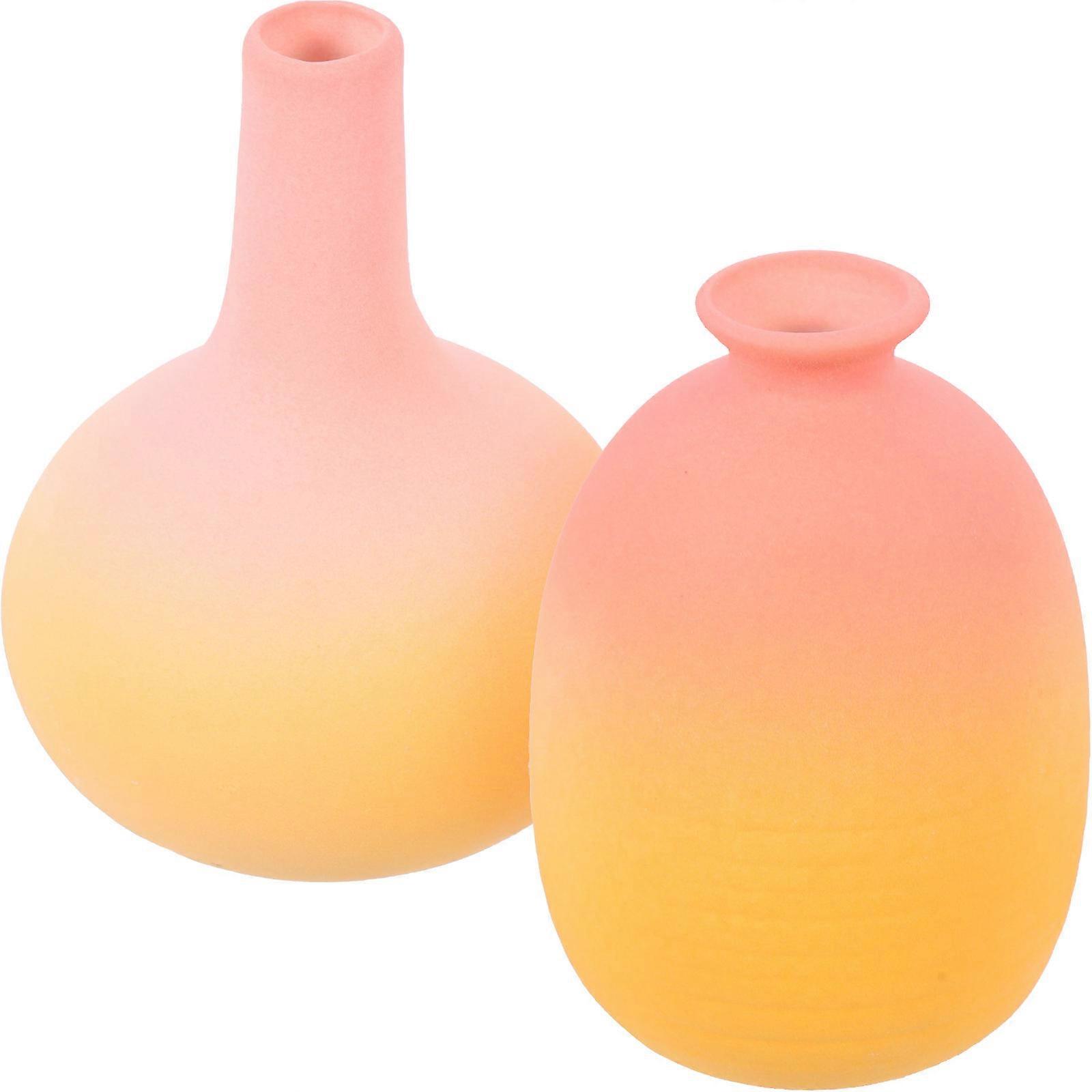 Ceramic Gradient Color Flower Vase for Storage 2Pcs Pack