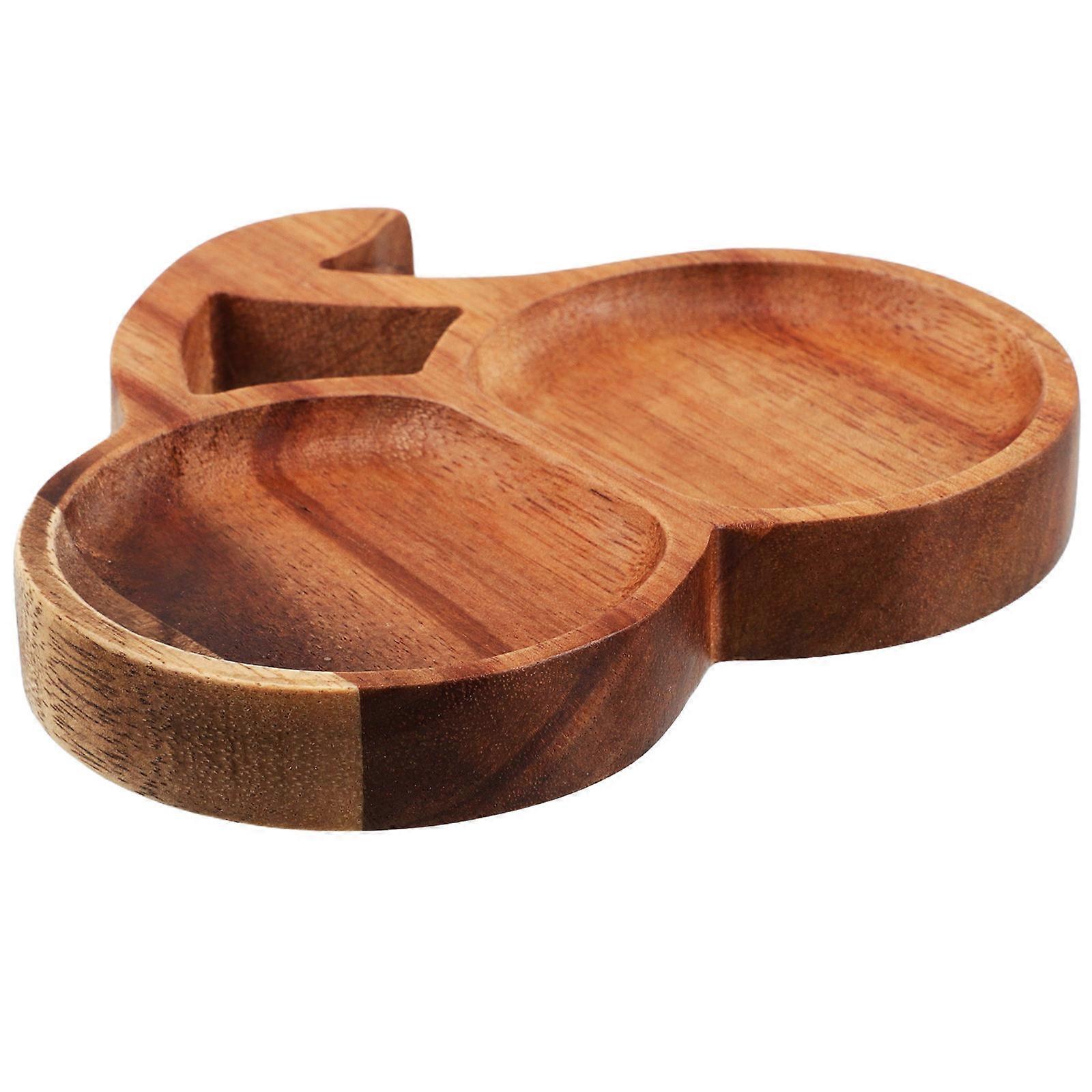 Multifunctional Cherry Shape Wood Serving Tray for Kitchen Use