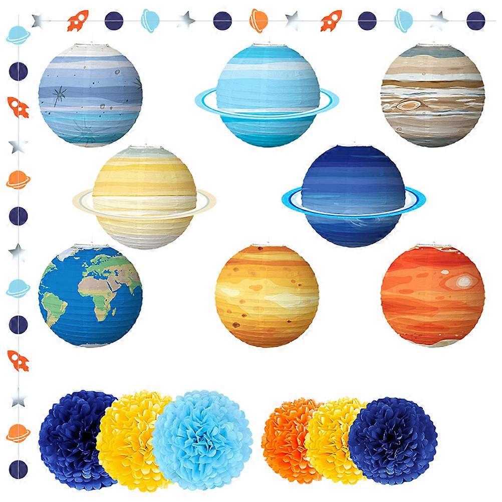 DIY Creative Shaped Design Hanging Solar System Decorations Assorted Color 1 Set