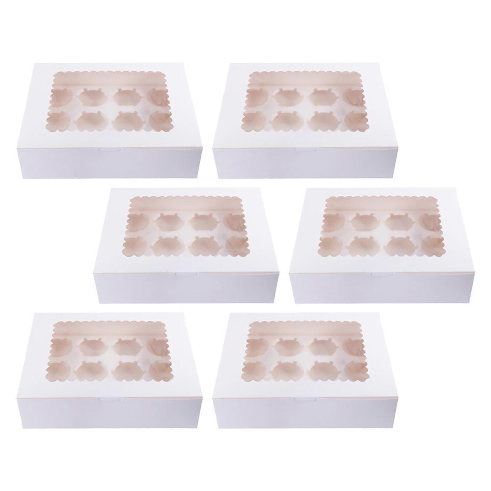 Packaging Box Cupcake Boxes for Storage 6Pcs White