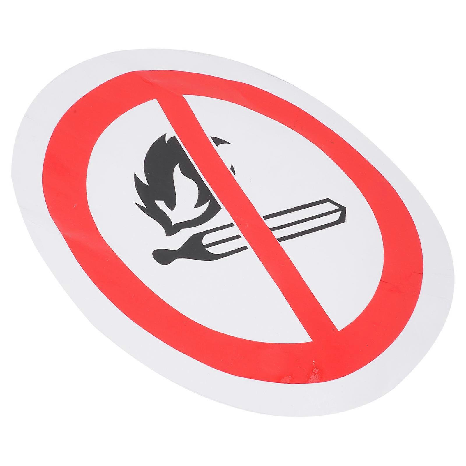 No Open Flames Warning Sticker Round Warning Sign for Work Safety 4Pcs