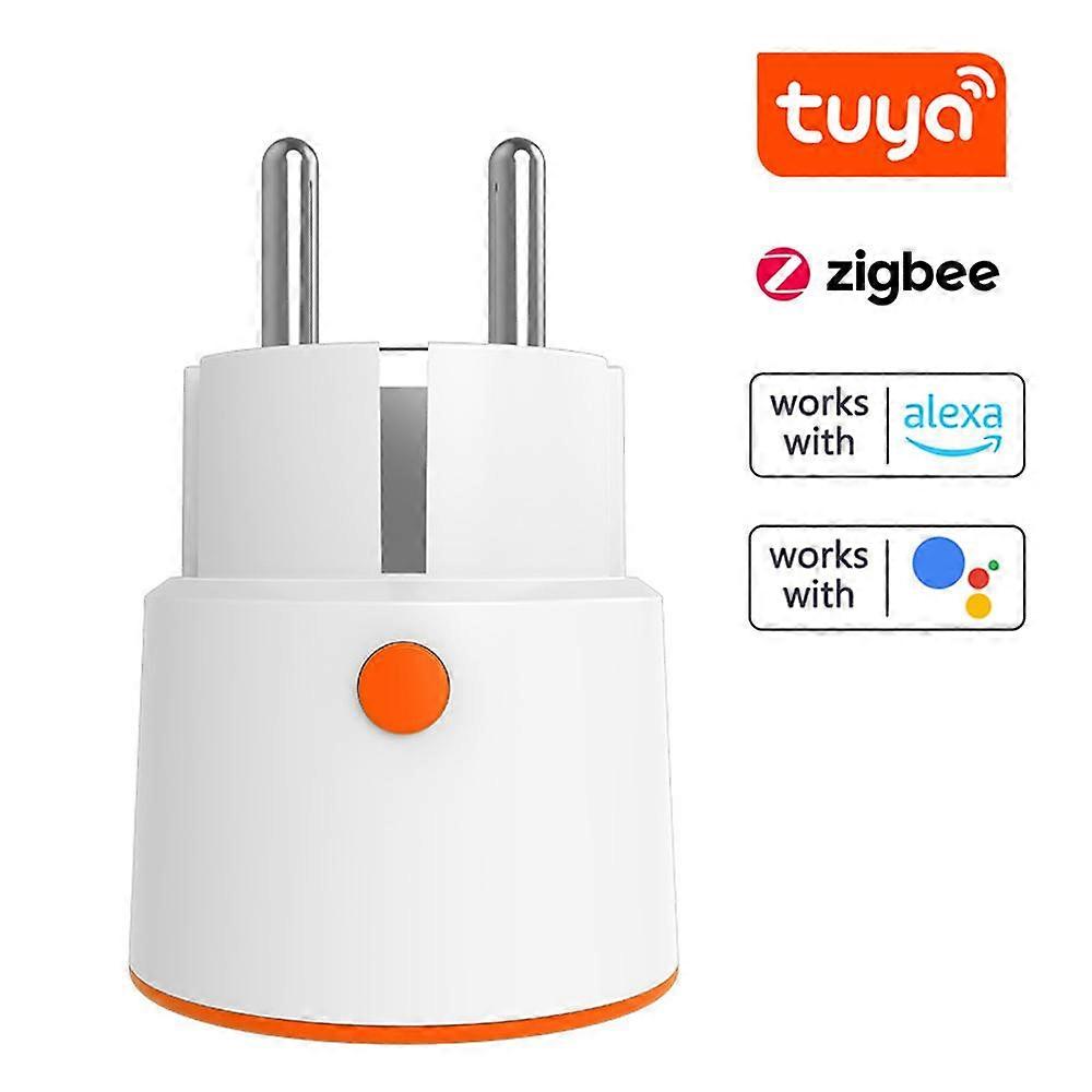 Tuya ZigBee 16A Intelligent EU-Plug Real-time Current Voltage Power Metering Countdown Plug