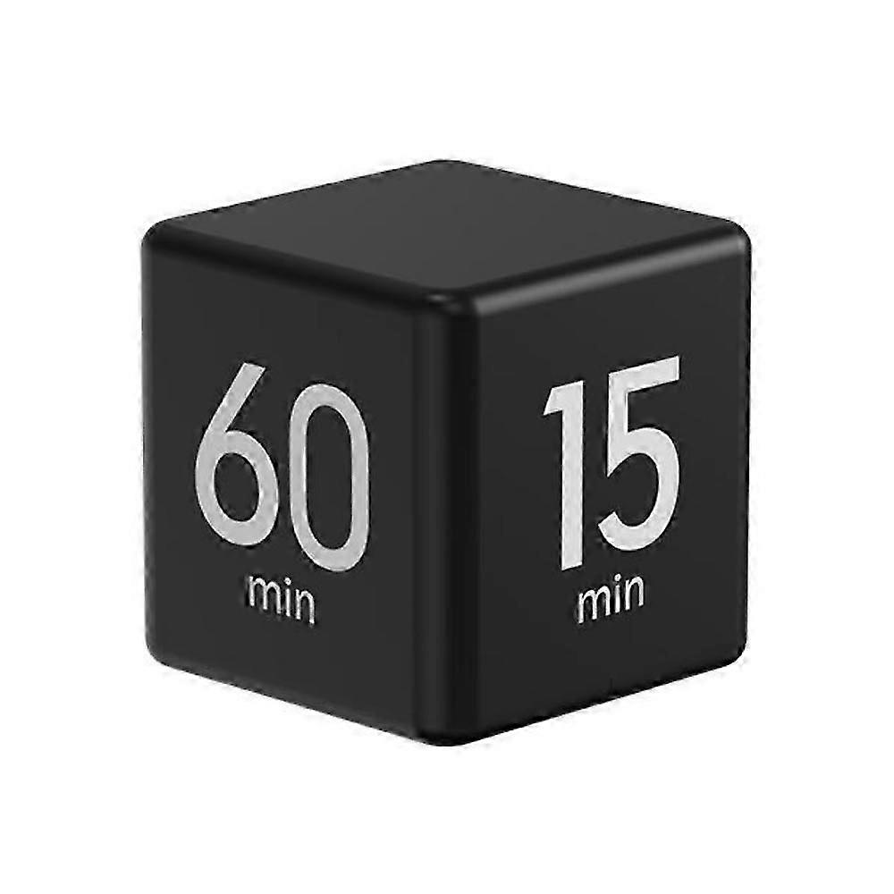 1-60 Minutes Preset LED Display Adjustable Volume Cube Rotating Timer for Work Study Kitchen