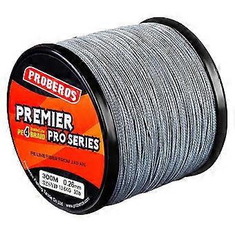 Filo da pesca intrecciato in PE super resistente all'abrasione, 4 fili, 300 m, 30 libbre.