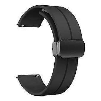 Quick Release Silicone Watch Band Black Adjustable Clasp Replacement Strap for Sekonda