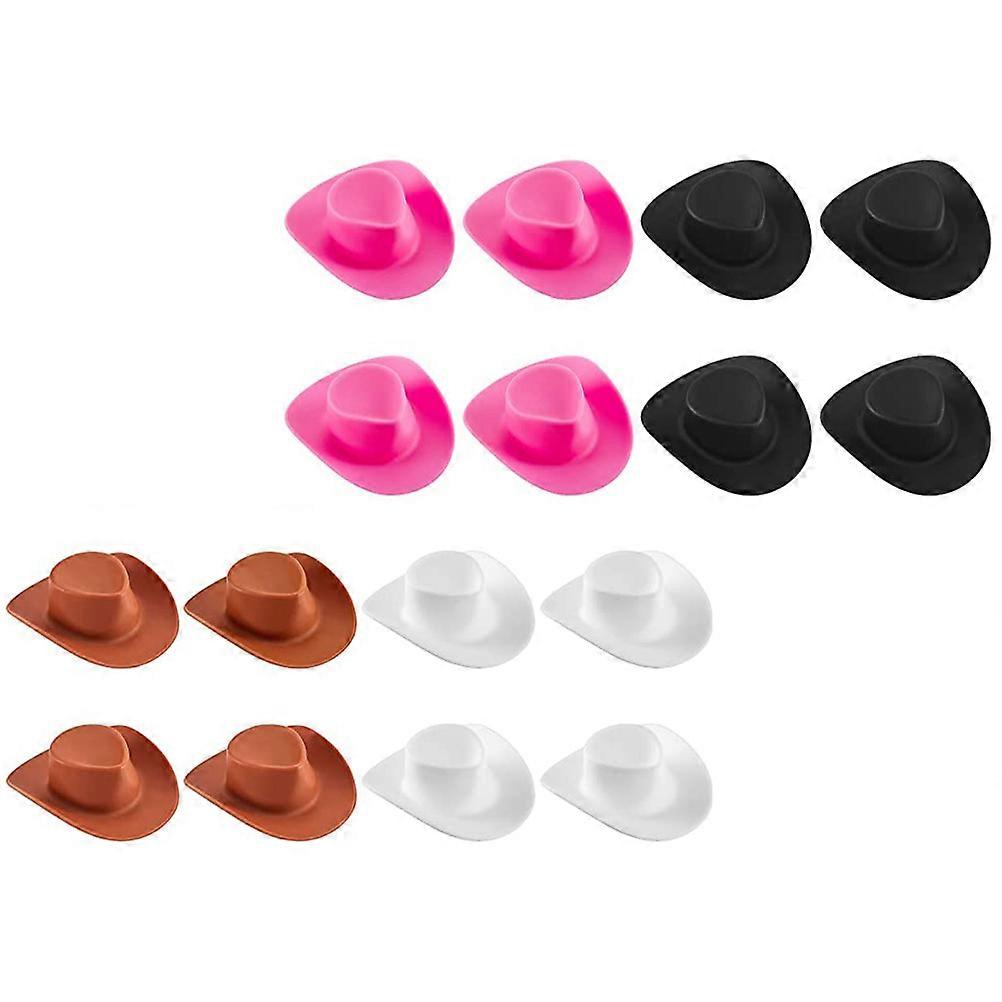 Mini Plastic Cowboy Hat for Party Cake Decoration 200Pcs Assorted