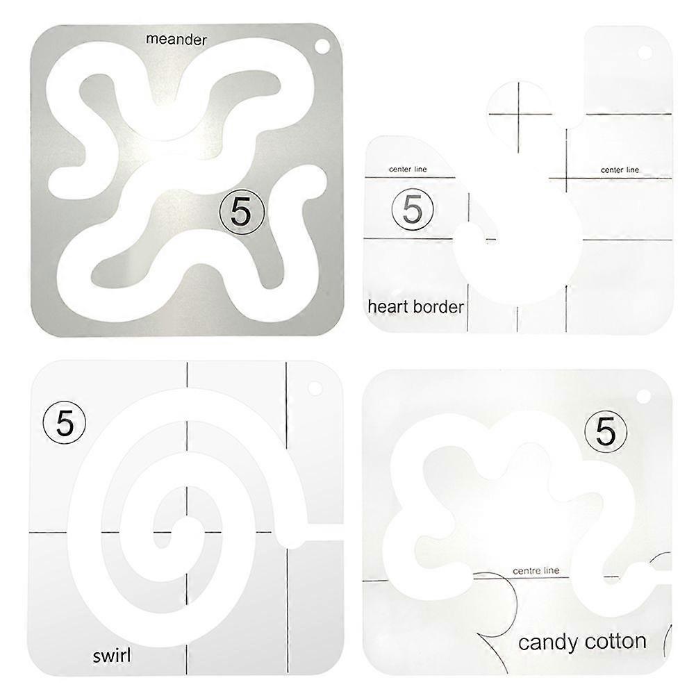 4pcs Acrylic Sewing Patchwork Rulers Stitching Plastic Frame Sewing Template