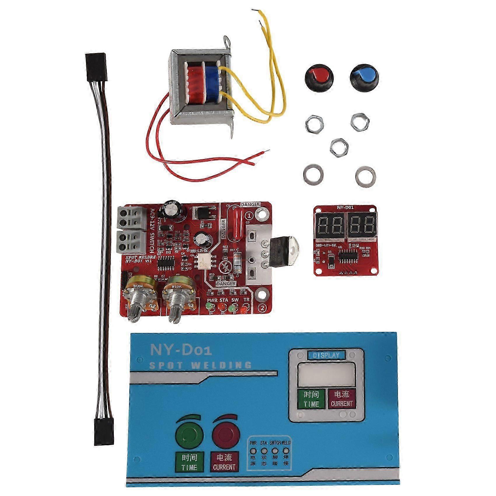 Spot Welding Machine 9V 40A Current Adjustable DIY Controller Panel Time and Current Control Functi