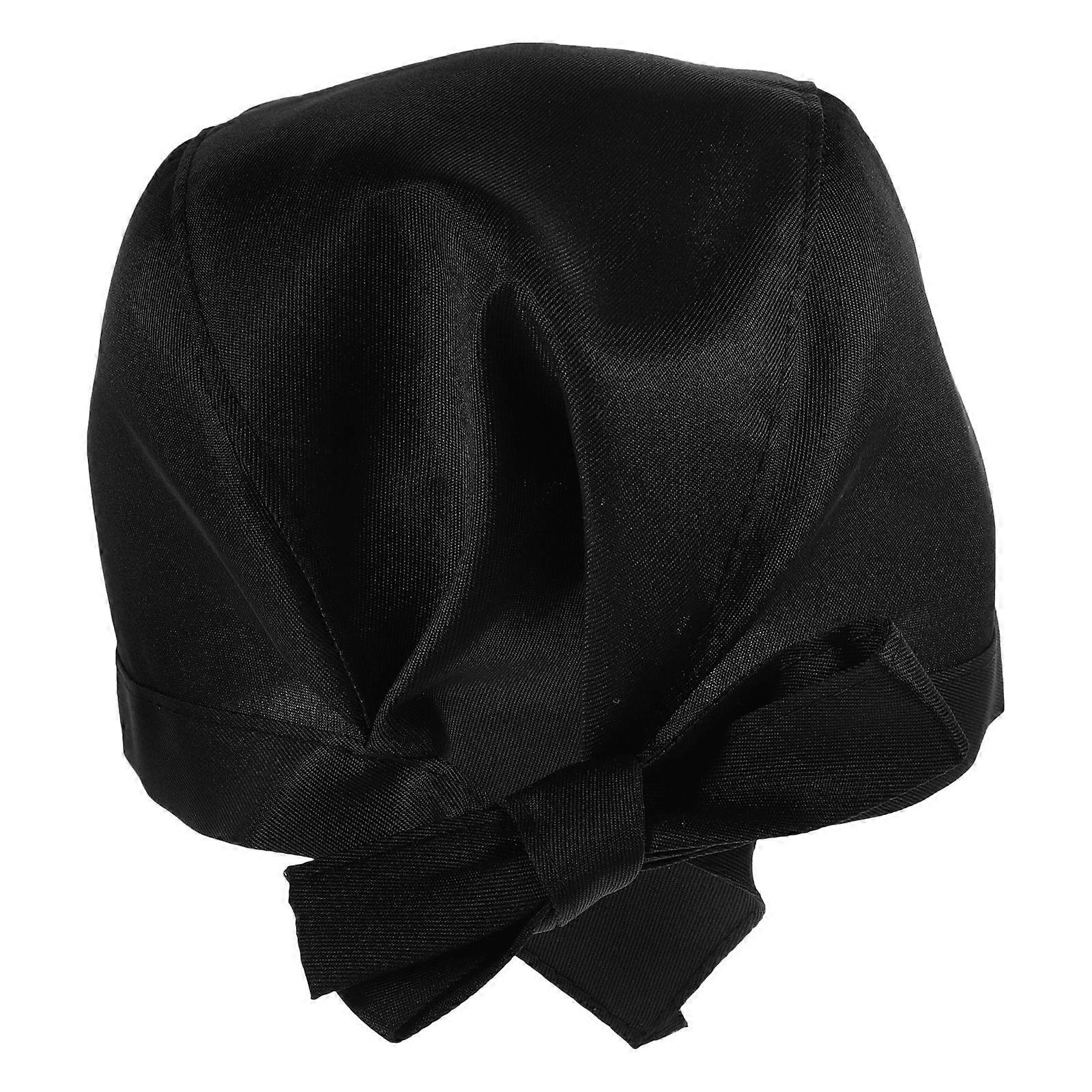 Toque de chef noire avec ruban