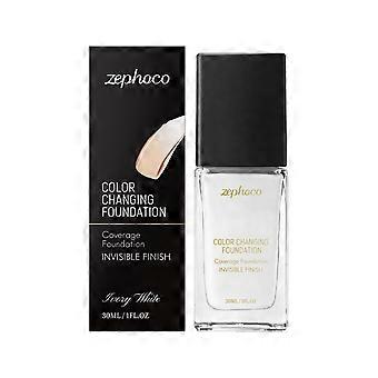 zephoco Color-Changing Concealer Foundation Liquid (Ivory White) Gently Smooths And Moisturizes The Skin, Making It Naturally And Delicately Smooth An
