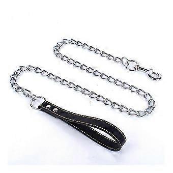 Chain Dog Leash for Walking and Training, Chew-Proof with Comfort Handle for Control