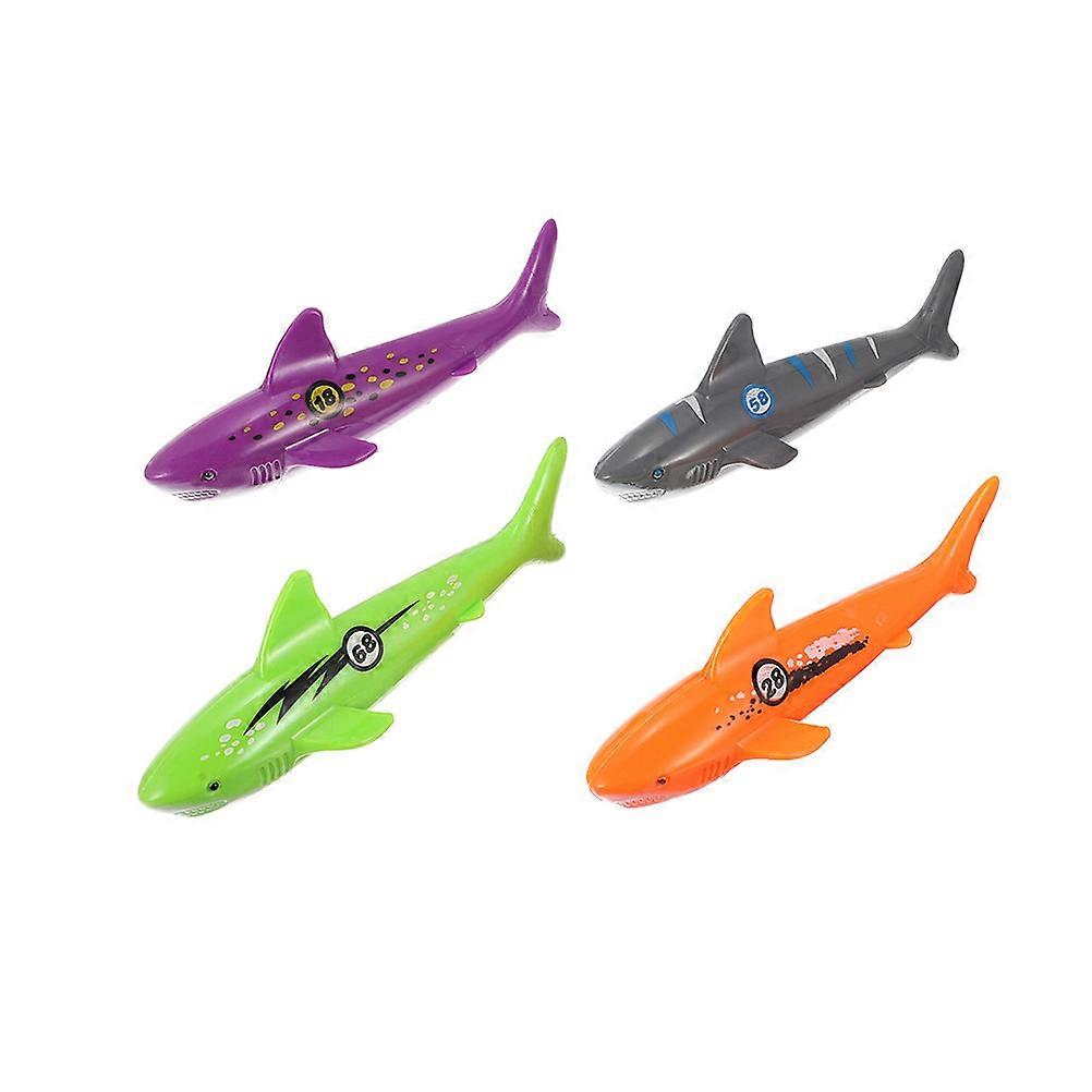 Diving Sharks Plastic Toy for Kids Playing 4Pcs Multi-Function Pool Accessories