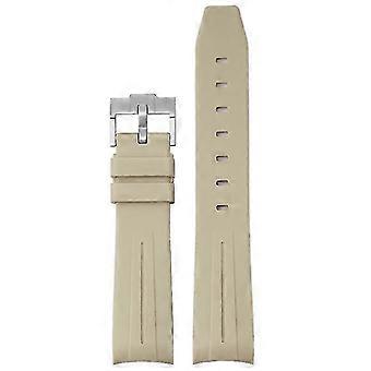 20mm TPU Watch Band Compatible with Omega Swatch Silver Buckle Soft Arc Strap