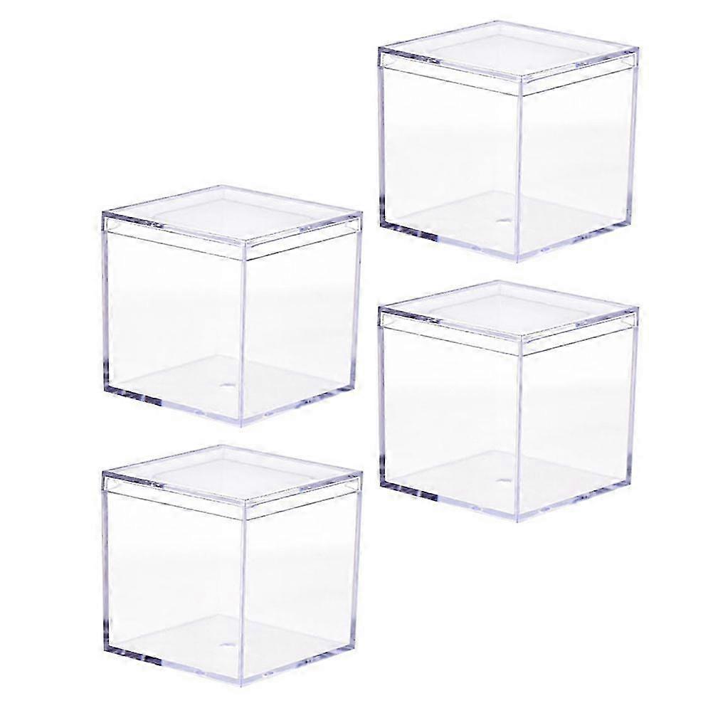 4pcs Transparent Display Storage Case Box Packing Box Acrylic Packing Case
