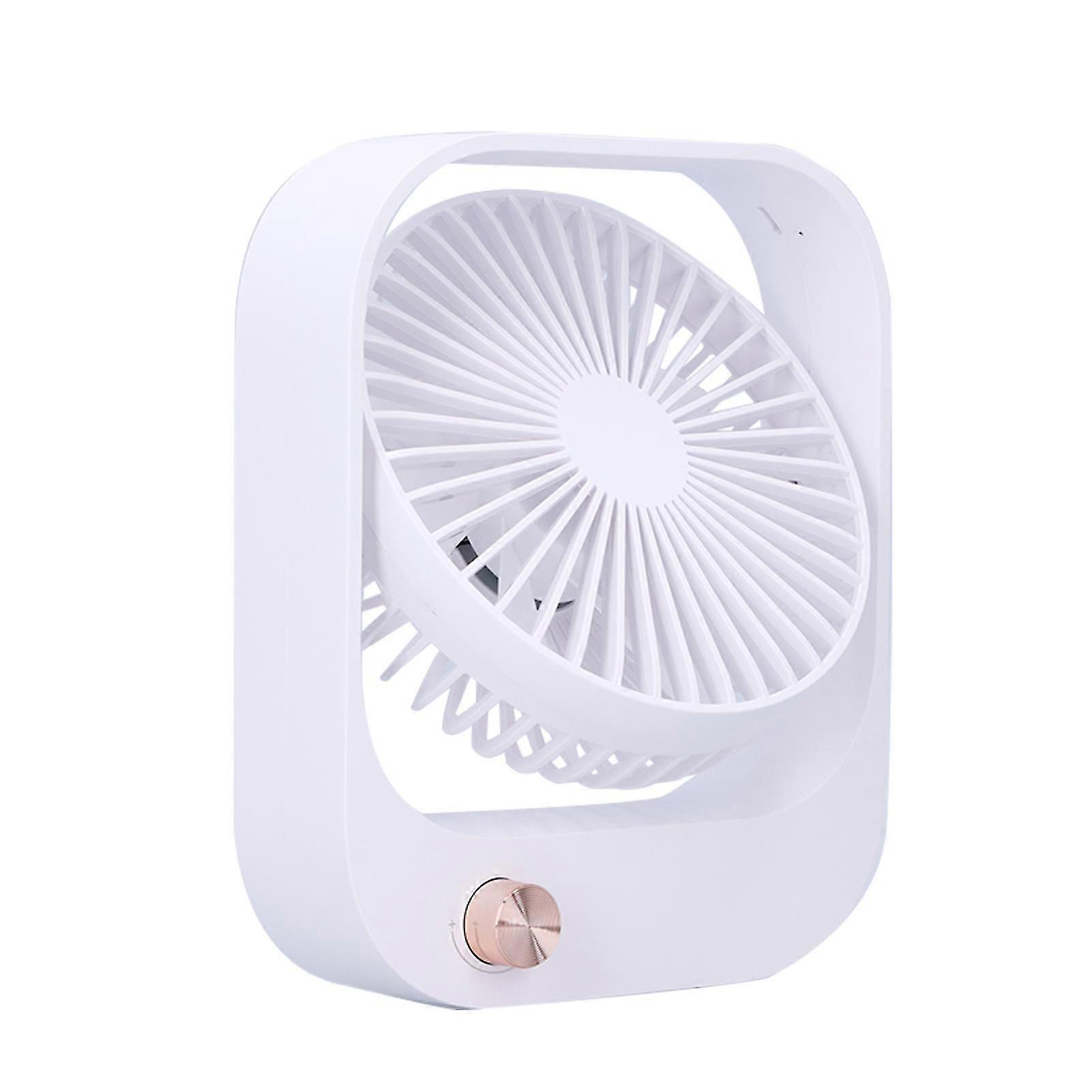 Portable fan, adjustable 60 up and down, continuously variable speed, USB charging, white