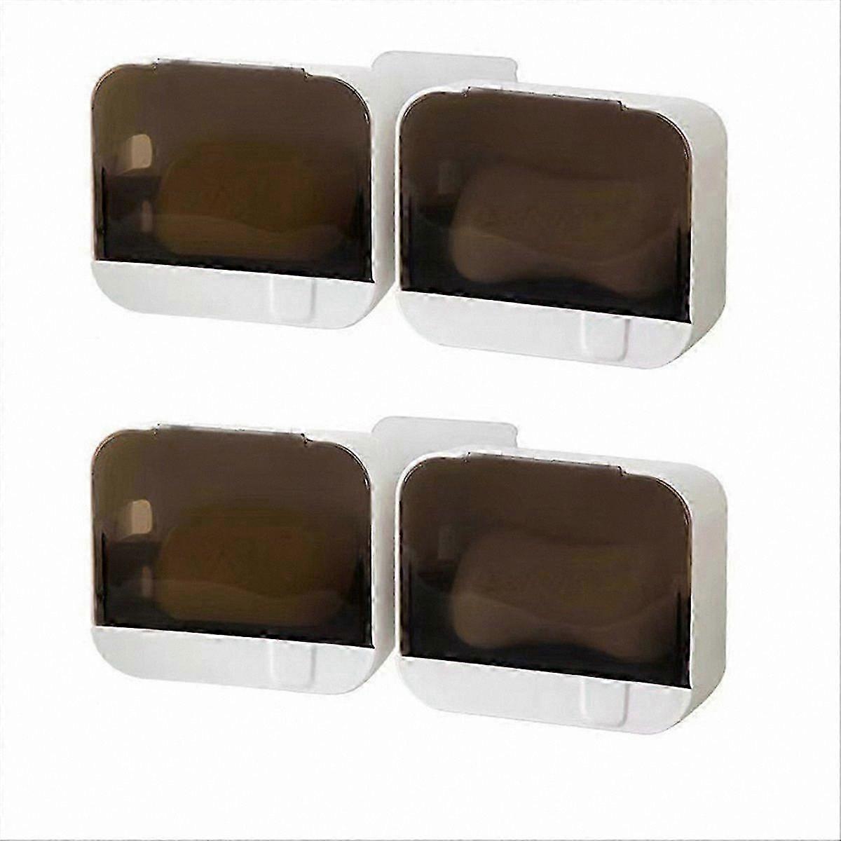 Bathroom Soap Storage Box, Wall-Mounted Design, Easy Install, No Drilling Required, Waterproof and Drainage Function