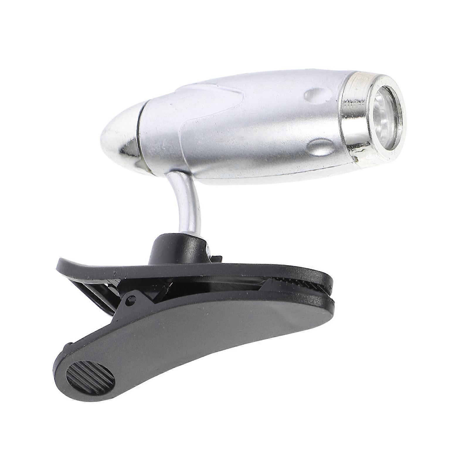Mini lampe de lecture à pince réglable (argent)