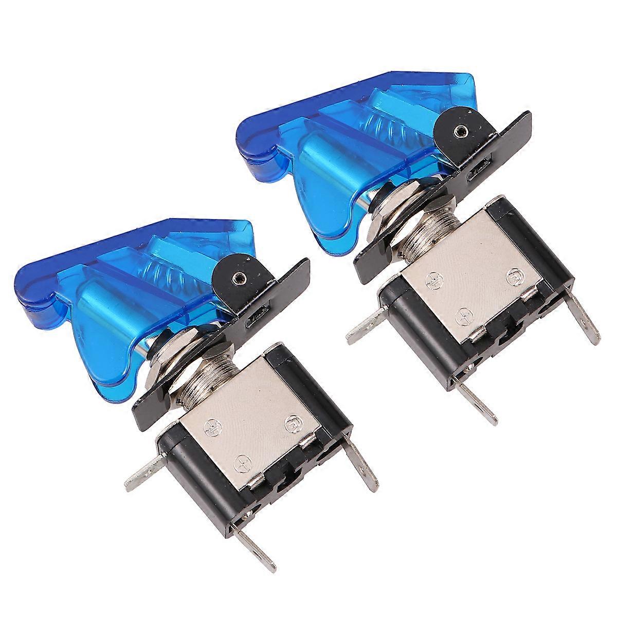 2Pcs 12V ASW-07D Toggle Switch LED Switch Button Foglamp On-off Button (Blue)