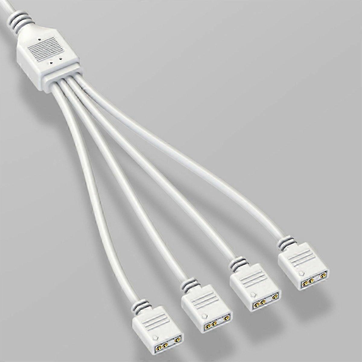5V 3-Pin Extension Cable compatible withComputer 1 Point 2 Hub Splitter, White
